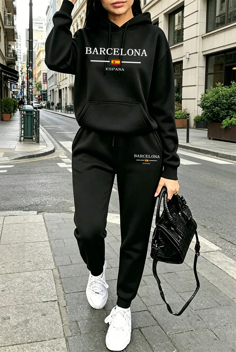 Winter Clothing For Women - Модный женский спортивный костюм с принтом,